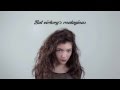 LORDE | Glory and Gore (HD Lyrics)