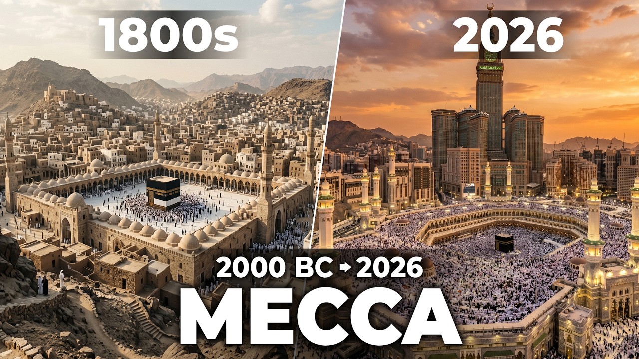 Evolution of Mecca: 2000 BC to 2026 (Fixed-Camera AI Timelapse)