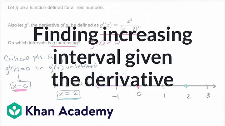 Finding increasing interval given the derivative | AP Calculus AB | Khan Academy