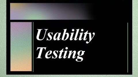 Software Testing - What is Usability Testing