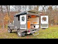 Old military 4x4 ambulance converted to a luxurious truck camper with 8020 aluminum extrusion