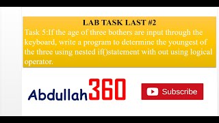 Task #5  Nested if() example C Programming