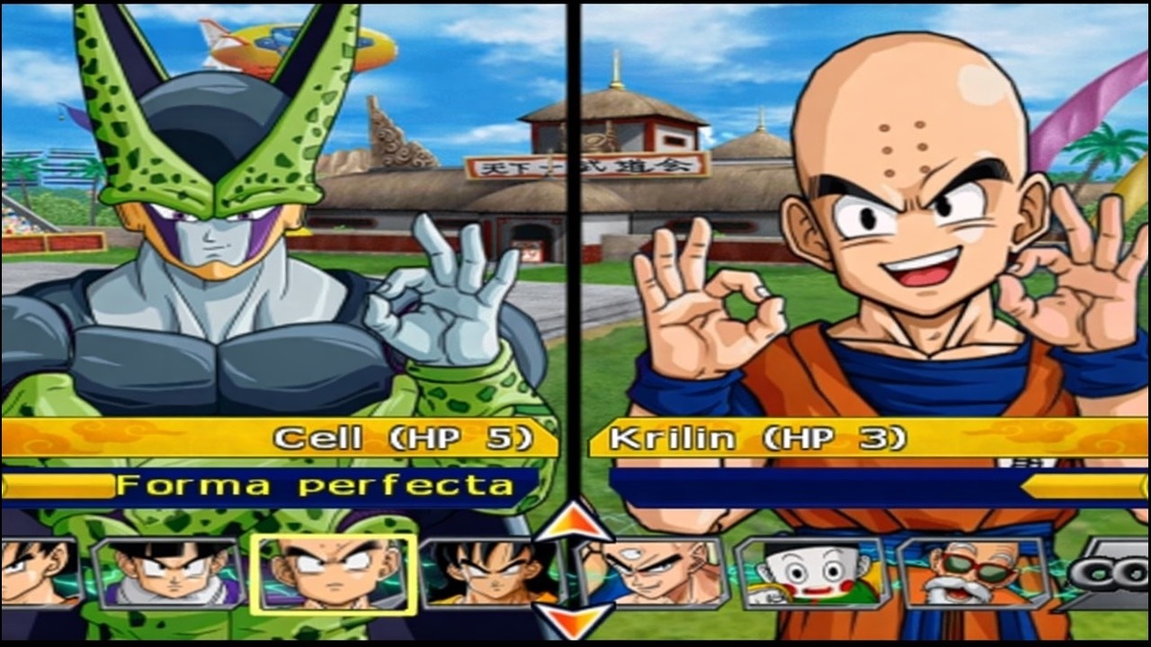 fiz 2 lutas do anime nessa gameplay Dragon Ball z Budokai Tenkaichi 3