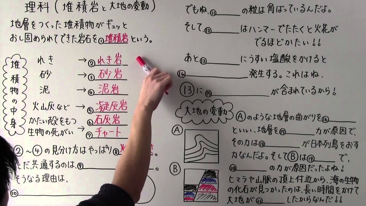 中１ 理科 中１ ５７ 堆積物と大地の変動 Youtube