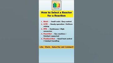 Selection of Reactor | Chemical Reaction Engineering #chemicaladda #chemicalengineering #reactor