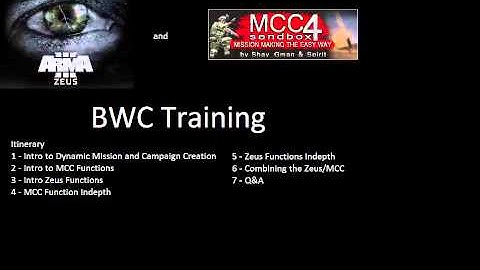 BWC Zeus and MCC Tutorial for Arma 3 - 1 / 11