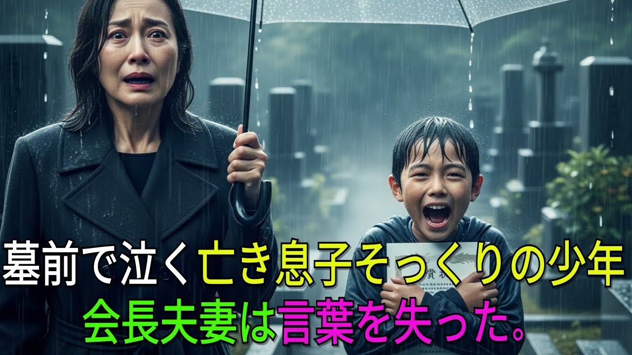 息子の命日に、財閥の会長夫妻が墓地を訪れると、亡くなった息子と瓜二つの顔をした少年が、手に賞状を握りしめて泣いている光景を目にした。l オーディオブック l 老後の話 l シニアの話