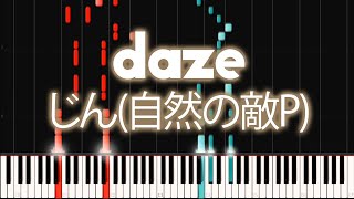 JIN - daze | PIANO MIDI chords