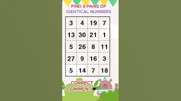 Find 3 pairs of identical numbers /Dementia Prevention Quizzes/Dementia Tests.235