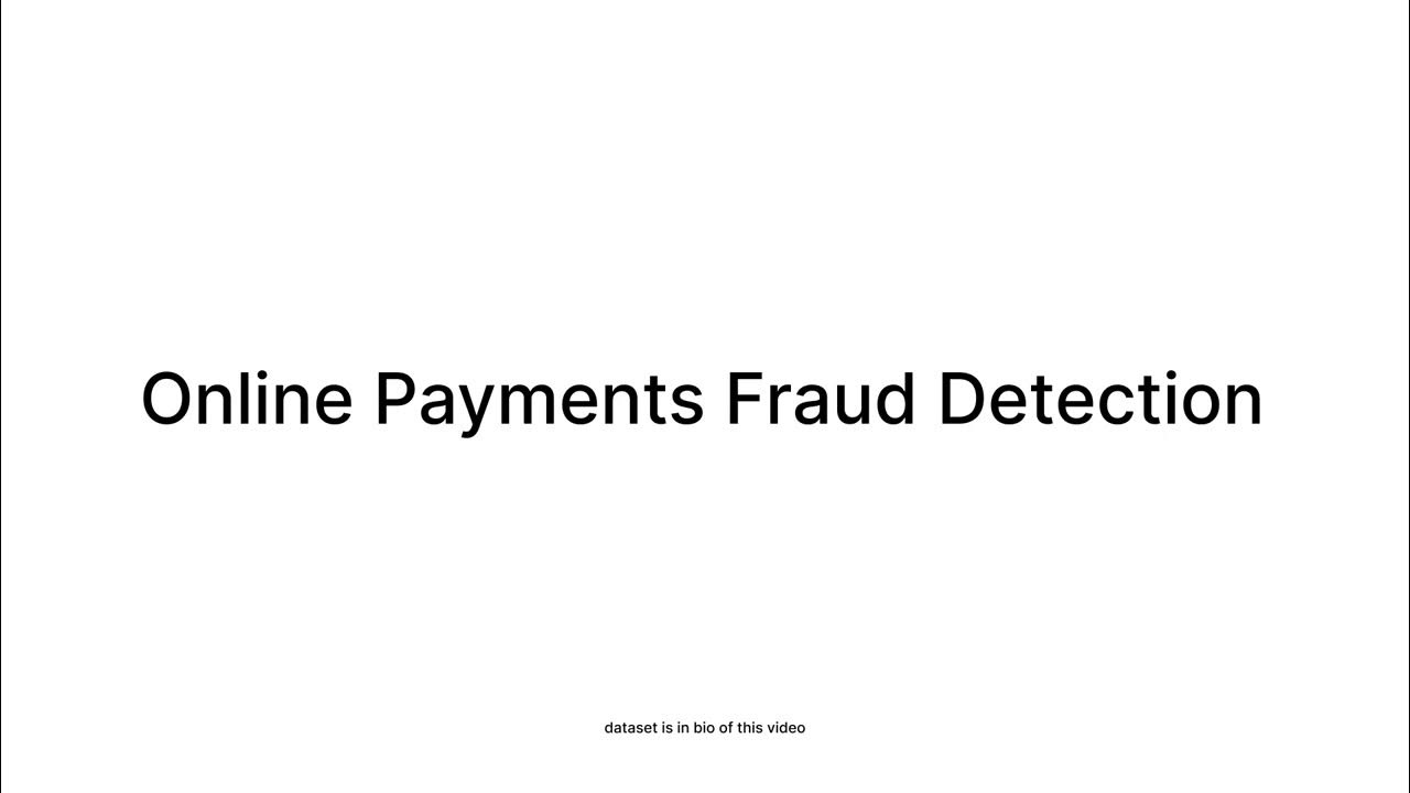 Online Payments Fraud Detection with Machine Learning - YouTube