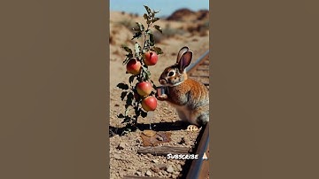 A  Rabbit saved a apple plant from drying out by watering it 😭 #ai #tree #save #water