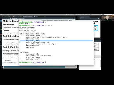 ED 201c Linux Buffer Overflow Command Injection