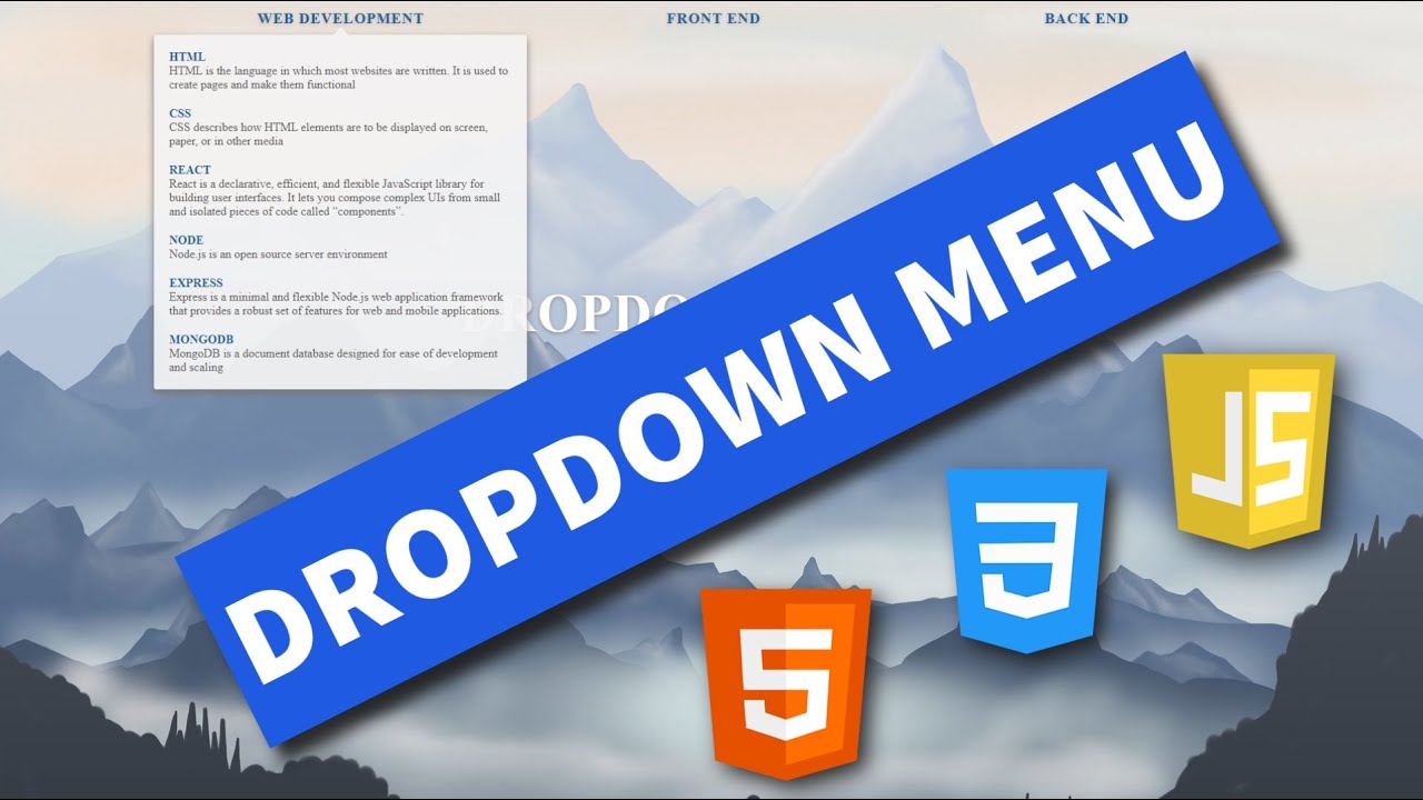 How to Create a Dropdown Menu with HTML, CSS and JavaScript
