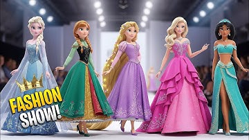 Disney Princesses Fashion Show ft. Barbie 🎀 Magical Fairytale Runway ✨ Princess Style 👸🏻