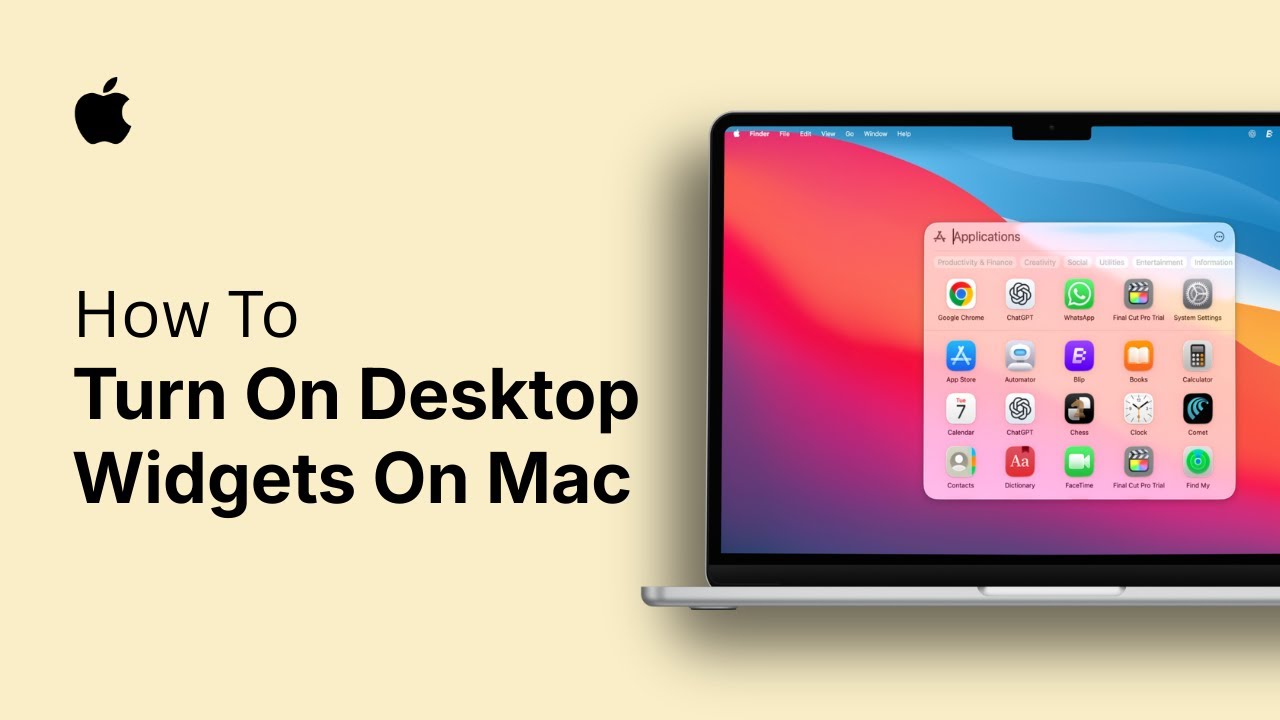 How To Turn On Desktop Widgets On Mac - YouTube