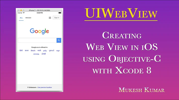 How to create Web View with Activity Indicator in iOS using Objective-C (Xcode 8) ?
