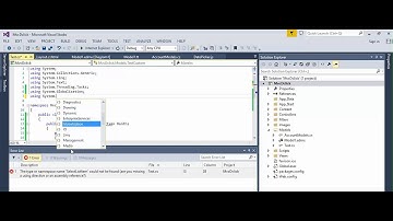 MVC - Fix the following error - The type or namespace name 