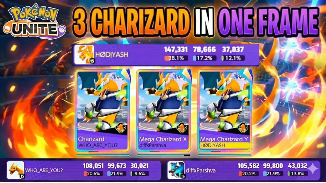 3 Charizard Together?! 😳 Pokémon Unite Rare Gameplay