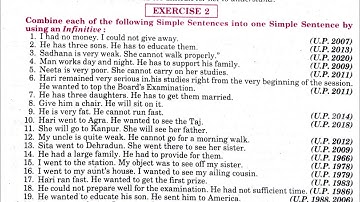 Making simple sentence by using infinitive solved exercise 2 | I had no money I could not give away