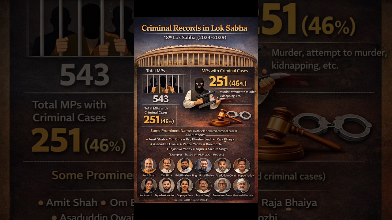 🇮🇳 # 46% MPs Have Criminal Cases – Is This the Democracy We Want?”