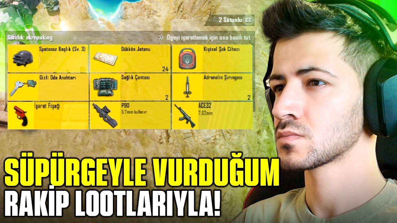 SÜPÜRGEYLE VURDUĞUM RAKİP LOOTLARIYLA WİN ALMAK? pubg mobile