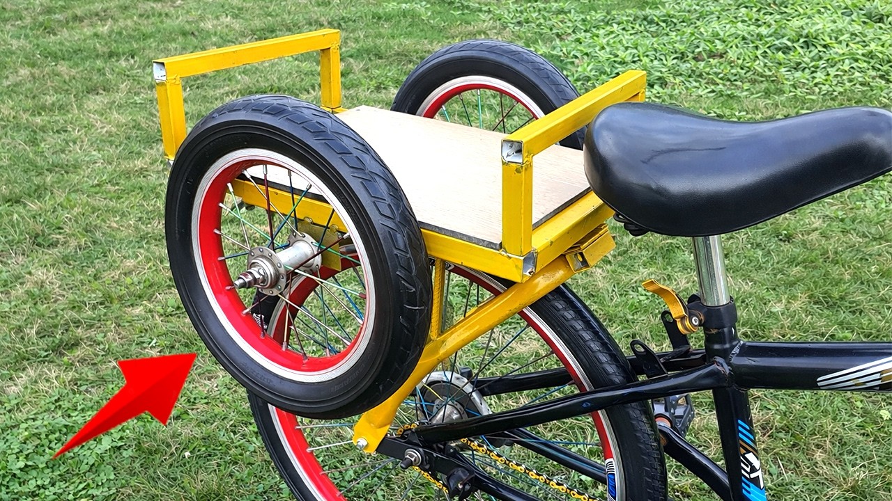 Отличная идея! Суперуникальное складное четырехколесное транспортное средство, сделанное из велосипе