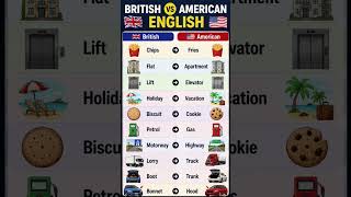 BRITISH VS AMERICAN ENGLISH #english #spokenenglish #easyenglisheveryday #ieltsvocabularyenglish #yt