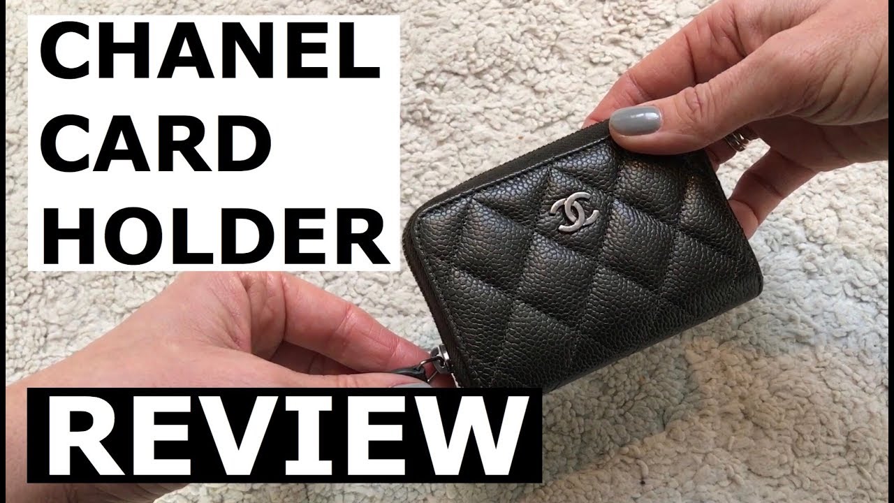 chanel zipped card holder