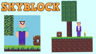 Minecraft 2d! Выжить на маленьком островке! Skyblock Noob survival simulator
