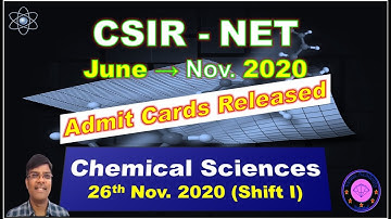 CHEMICAL SCIENCES CSIR-UGC-NET November 2020 Question Paper Answer