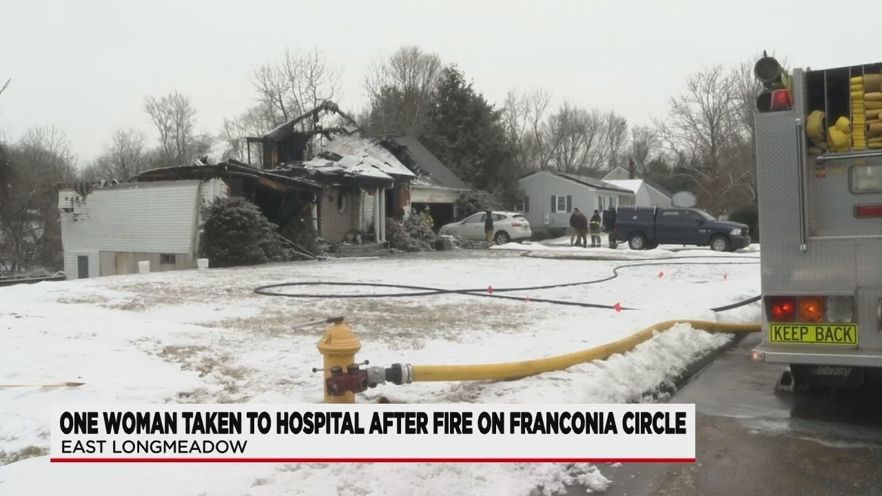 One person hospitalized following East Longmeadow house fire - YouTube