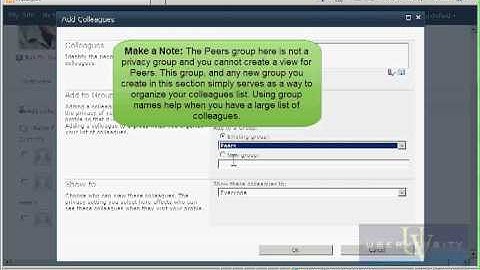 UserVersity SharePoint 2010 My Sites and Social Media: Add and Remove Colleagues