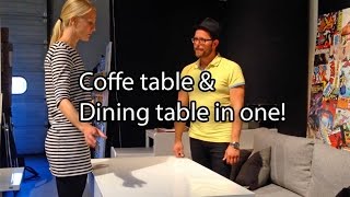 Buy online: http://www.godownsize.com/expand-tables Extremely well designed COFFEE TABLE that will expand into a full size 