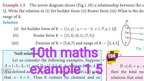 10th maths EXAMPLE 1.5 english medium in tamil tamil medium UNIT 1 Relations and Functions