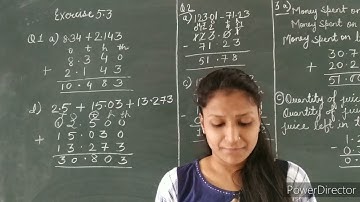Class-5th || Maths || Chapter-5 || Whole and Parts:Decimals || Part-2 ||Exercise 5.3