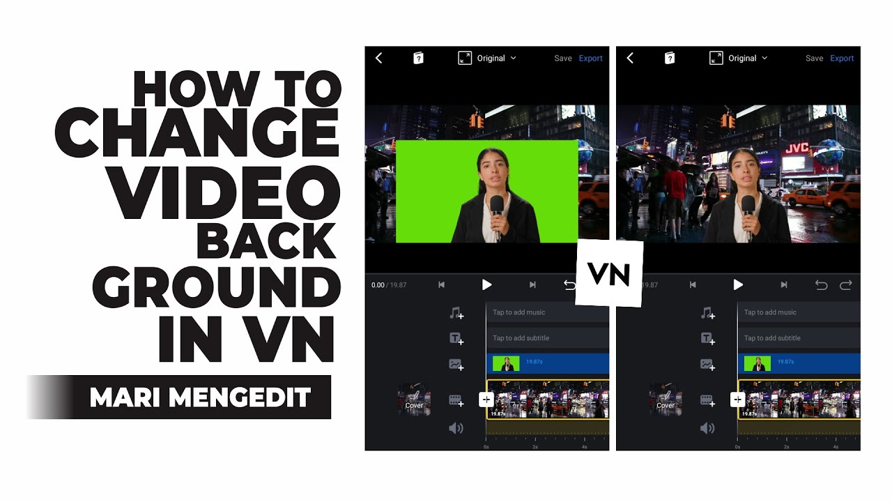 How to Change Video Background in VN Video Editor App - YouTube