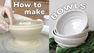 Throwing & Trimming Bowls in Real Time // Whole Process Pottery