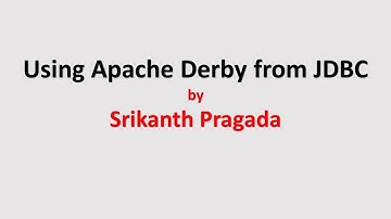 Using Apache Derby (Java DB) from JDBC