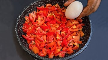 Just add Eggs to Tomato! Quick Breakfast in 5 minutes. Simple and delicious Recipe.
