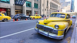 Lineup of Old Classic Cars Cabs in Toronto for The Boys series