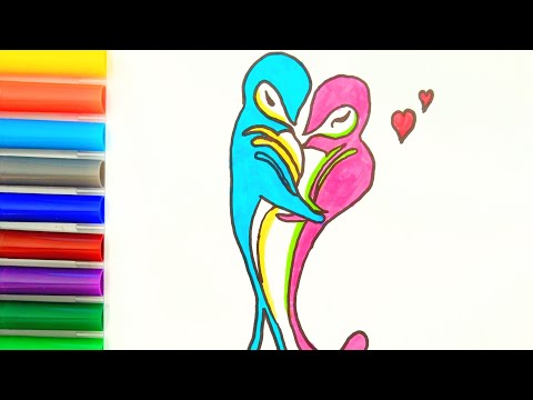 Sevgi  kuşları 🐦 ❤️ Nasıl Çizilir? | How to Draw Love Birds? #Art #Çizim #karakalem