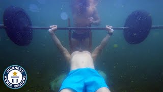 Most Bench Presses Underwater  Guinness World Records