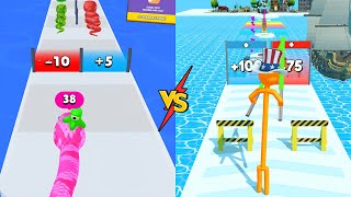 Snake Run Race vs Tall Man Run Part V  - All Levels Gameplay (ios Android) screenshot 5