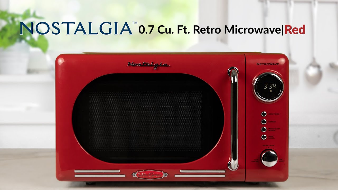 Nostalgia Retro 0.7 Cu. ft. 700-Watt Countertop Microwave Oven, Ivory