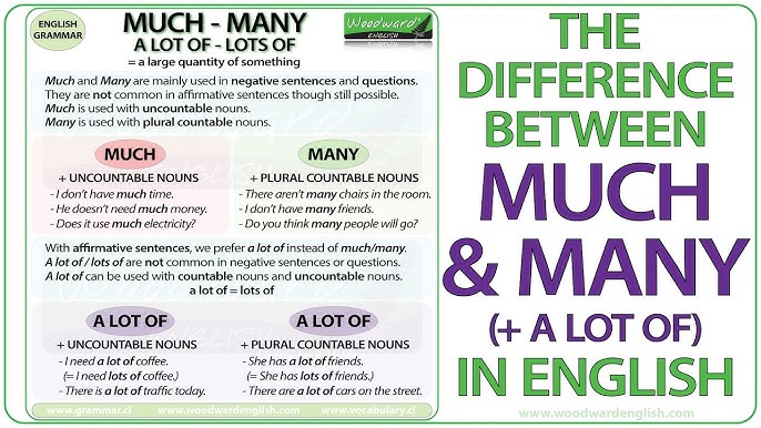 Quantifiers – Many/Much - Fener English