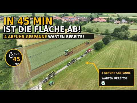 Steht gut dicht hier in 45min ist die Fläche ab! LU Piening bei der 270ha GPS Ernte Biogas Getreide