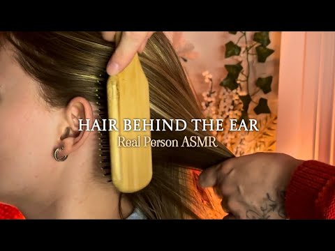 ASMR Relaxing Hair Behind Ear on @LauLauASMR | Hair Brushing, Jade Comb, Makeup Brush