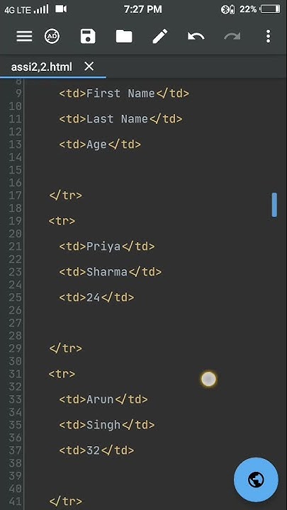 Table in HTML || How To make a table in html || #html#code #table - YouTube