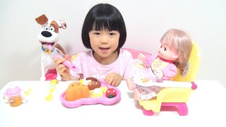 メルちゃん くまさんチェアーでおしょくじ＆はみがきセット Kirari pretend play in eating with Mell-chan