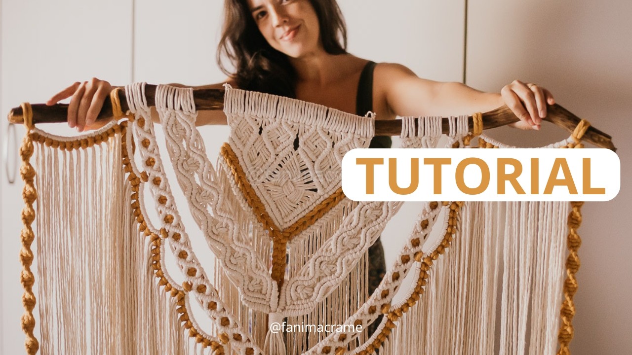PAINEL EM MACRAMÊ PASSO A PASSO |TUTORIAL| #paineldemacrame #macrame #macramewallhanging